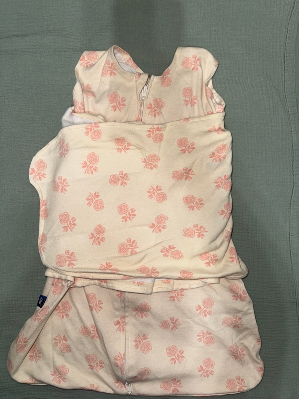 Halo Cream Sleep Sack with Pink Rose Print